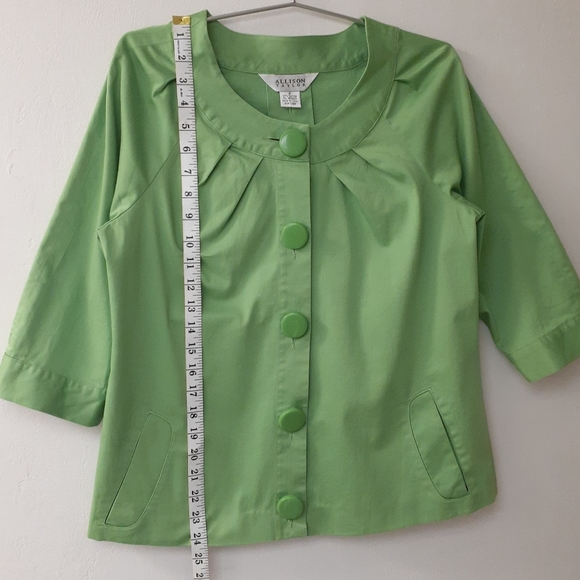 Allison Taylor Top Woman Casual Business Attire Solid Green Size 8 - Picture 6 of 6